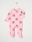 Teeny Weeny Strawberries Stretch Cotton Sleepsuit, Pink product photo