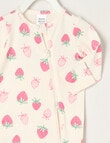 Teeny Weeny Berries Stretch Cotton Sleepsuit, White & Pink product photo View 02 S