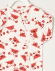 Teeny Weeny Crab Stretch Cotton Sleepsuit, White & Rust product photo View 02 S