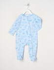Teeny Weeny Tropical Stretch Cotton Sleepsuit, Blue product photo