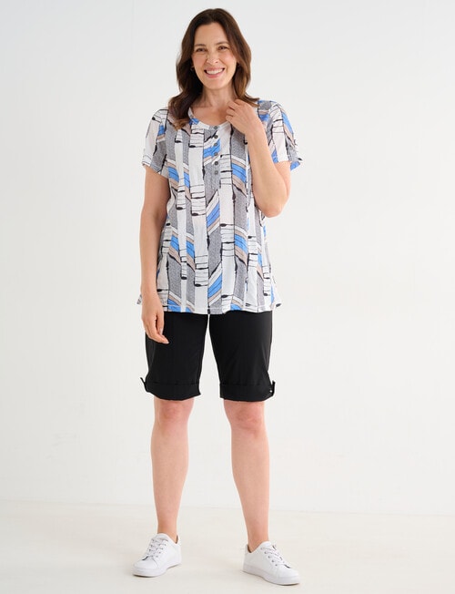 Line 7 Sanction Printed Crushed Tee, Black, White & Sand product photo View 03 L