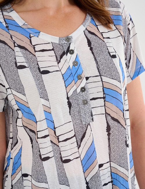 Line 7 Sanction Printed Crushed Tee, Black, White & Sand product photo View 04 L