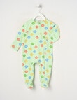 Teeny Weeny Fish Stretch Cotton Sleepsuit, Green product photo