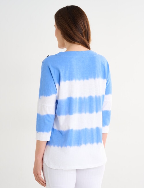 Line 7 Catalina Tie Dye Stripe Top, Blue & White product photo View 02 L