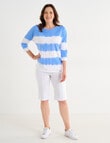 Line 7 Catalina Tie Dye Stripe Top, Blue & White product photo View 03 S