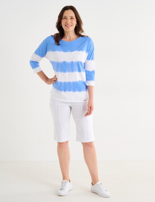 Line 7 Catalina Tie Dye Stripe Top, Blue & White product photo View 03 L