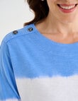 Line 7 Catalina Tie Dye Stripe Top, Blue & White product photo View 04 S