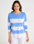 Line 7 Catalina Tie Dye Stripe Top, Blue & White product photo View 05 S