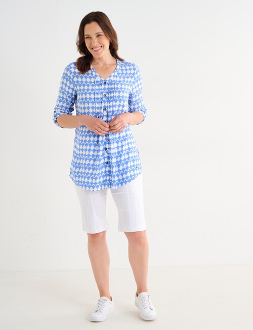 Line 7 Encircle Pintuck Shirt, Blue product photo View 03 L