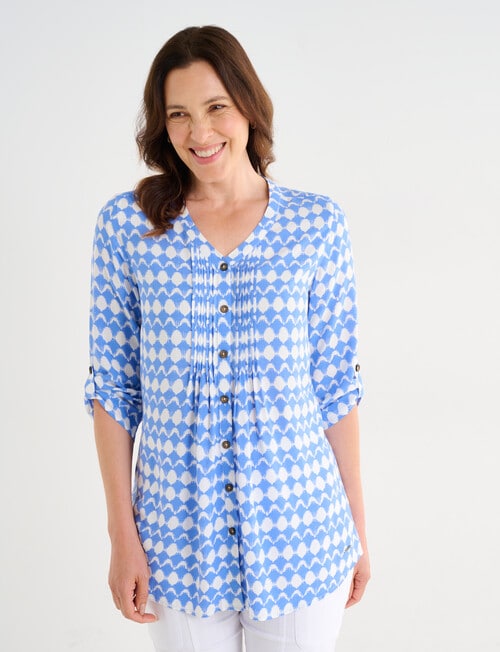 Line 7 Encircle Pintuck Shirt, Blue product photo View 08 L