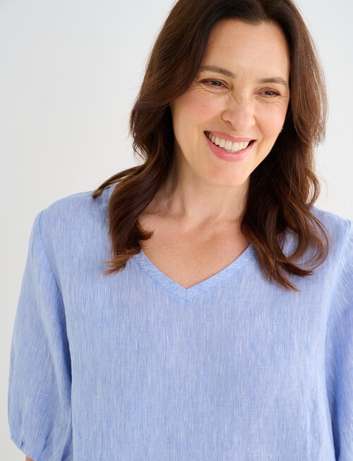 Line 7 Retreat Linen Top, Blue product photo