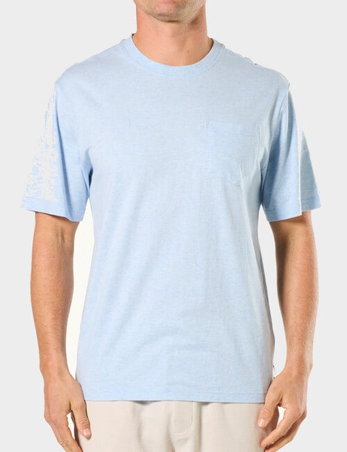 Mitch Dowd Cotton Sleep Tee, Light Blue Marle product photo