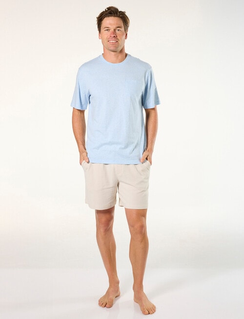 Mitch Dowd Cotton Sleep Tee, Light Blue Marle product photo View 04 L