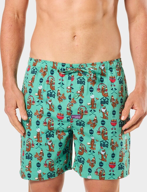 Mitch Dowd Bow-Wow BBQ Cotton Sleep Shorts,Green product photo