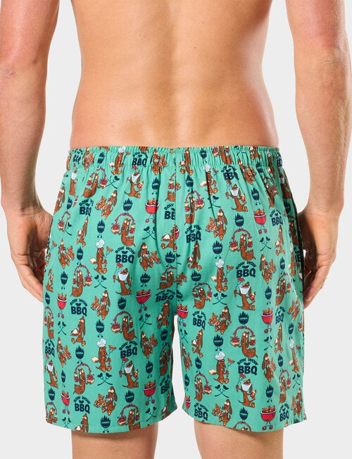 Mitch Dowd Bow-Wow BBQ Cotton Sleep Shorts,Green product photo View 02 L