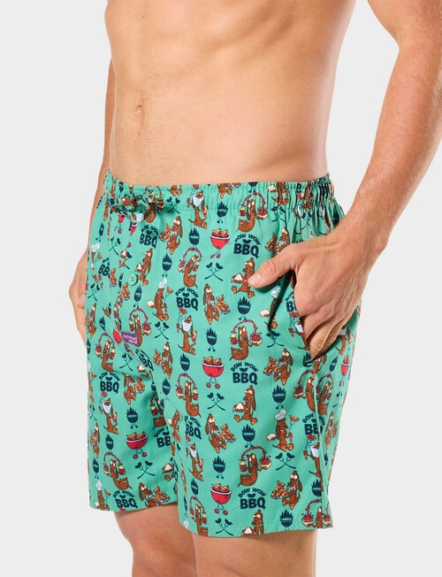 Mitch Dowd Bow-Wow BBQ Cotton Sleep Shorts,Green product photo View 03 L