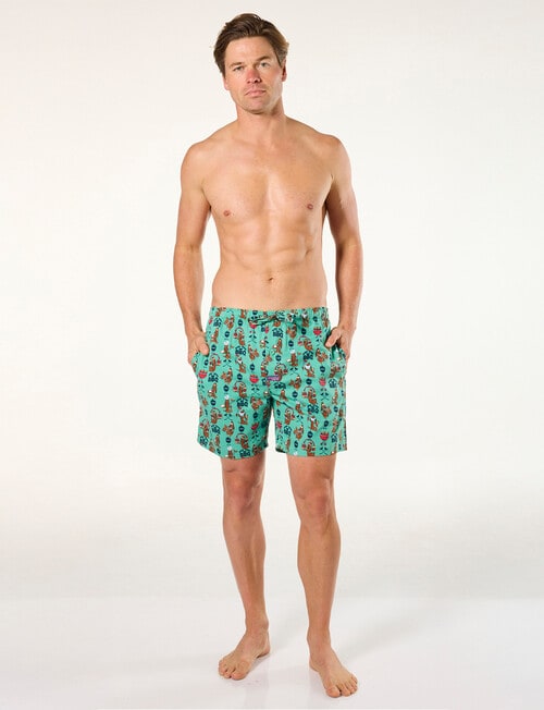 Mitch Dowd Bow-Wow BBQ Cotton Sleep Shorts,Green product photo View 04 L
