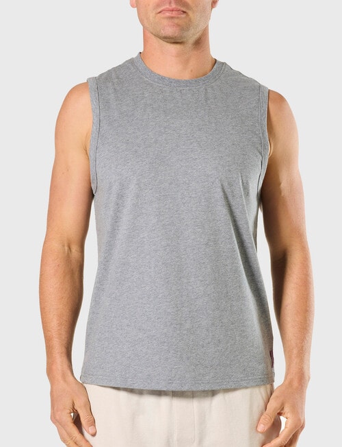 Mitch Dowd Cotton Muscle Tank Singlet, Charcoal product photo