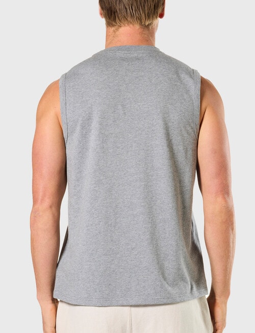 Mitch Dowd Cotton Muscle Tank Singlet, Charcoal product photo View 02 L