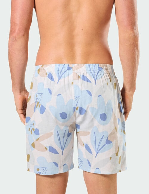 Mitch Dowd Abstract Floral Linen Woven Sleep Shorts, Multicolour product photo View 02 L