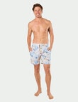 Mitch Dowd Abstract Floral Linen Woven Sleep Shorts, Multicolour product photo View 04 S