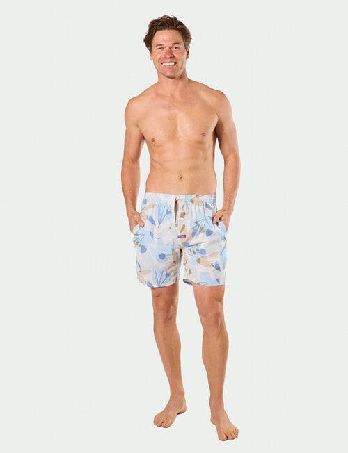 Mitch Dowd Abstract Floral Linen Woven Sleep Shorts, Multicolour product photo View 04 L