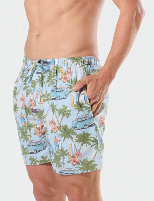 Mitch Dowd I'm Board Cotton Woven Sleep Short, Blue product photo View 03 L
