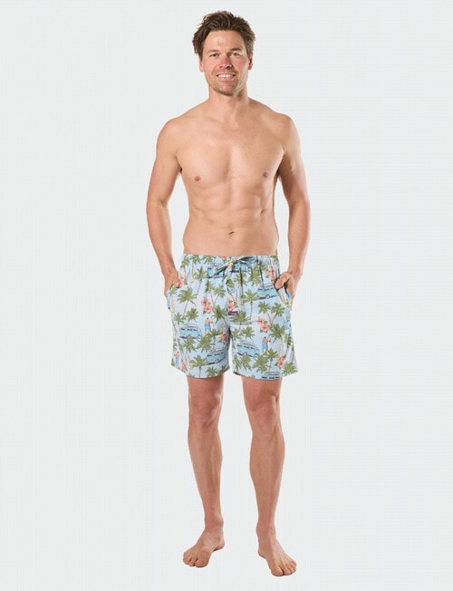 Mitch Dowd I'm Board Cotton Woven Sleep Short, Blue product photo View 04 L