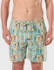 Mitch Dowd Sun Baked Dogs Cotton Woven Sleep Short, Multi product photo