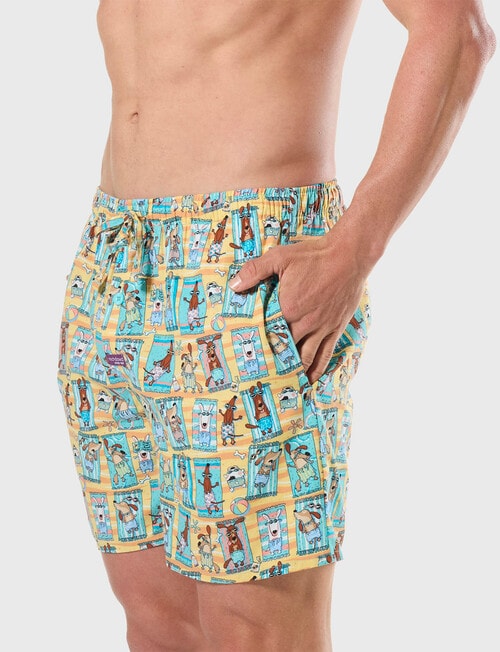 Mitch Dowd Sun Baked Dogs Cotton Woven Sleep Short, Multi product photo View 03 L