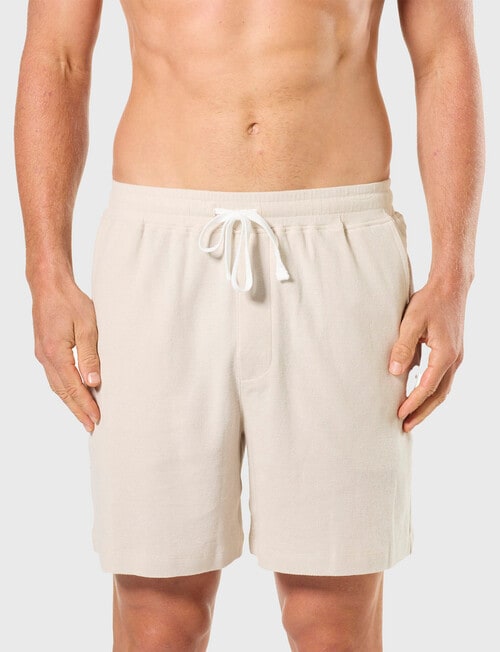 Mitch Dowd Cotton Knit Pique Sleep Short, Natural product photo
