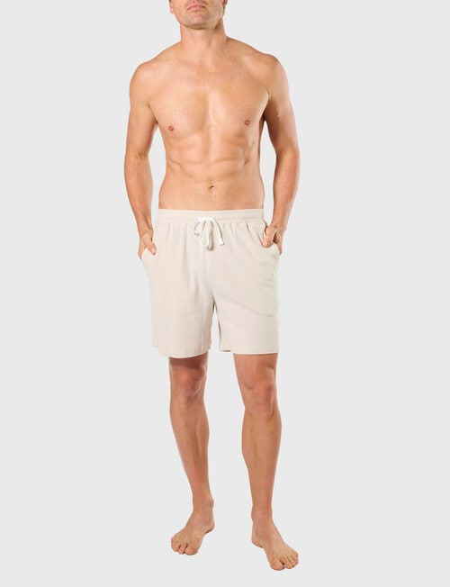 Mitch Dowd Cotton Knit Pique Sleep Short, Natural product photo View 04 L