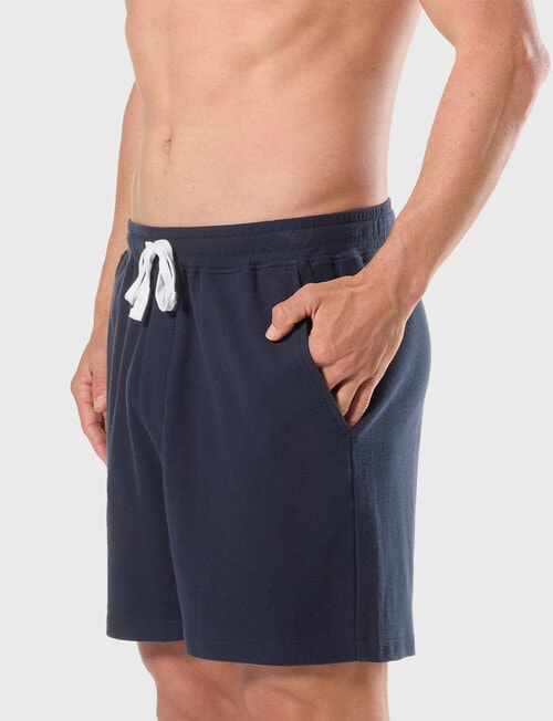 Mitch Dowd Cotton Knit Pique Sleep Short, Navy product photo View 03 L