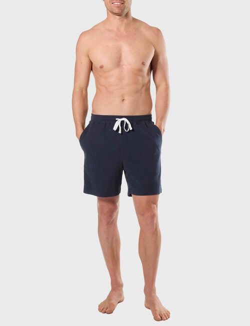 Mitch Dowd Cotton Knit Pique Sleep Short, Navy product photo View 04 L