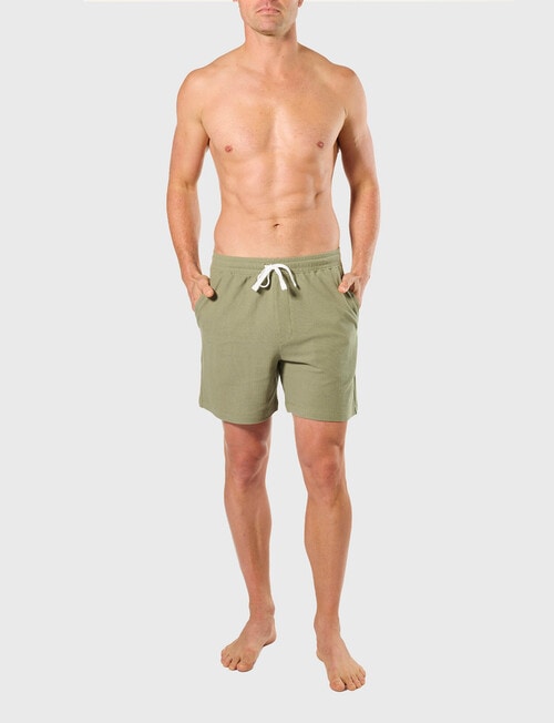 Mitch Dowd Cotton Knit Pique Sleep Short, Khaki product photo View 04 L