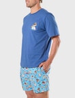Mitch Dowd Floating Dog Cotton PJ Set, Blue product photo View 03 S