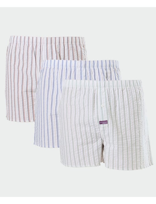 Mitch Dowd Woven Boxer, 3-Pack, Stripe Seersucker product photo