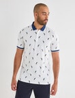 Gasoline Toucan Java Ditsy Polo Shirt, White product photo View 04 S