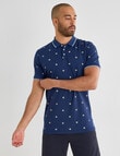 Gasoline Sunny Java Ditsy Polo Shirt, Navy product photo
