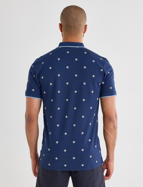 Gasoline Sunny Java Ditsy Polo Shirt, Navy product photo View 02 L