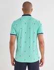 Gasoline Palm Java Ditsy Polo Shirt, Mint product photo View 02 S