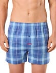 Mitch Dowd Check One Two Cotton Stretch Boxer, Blue product photo