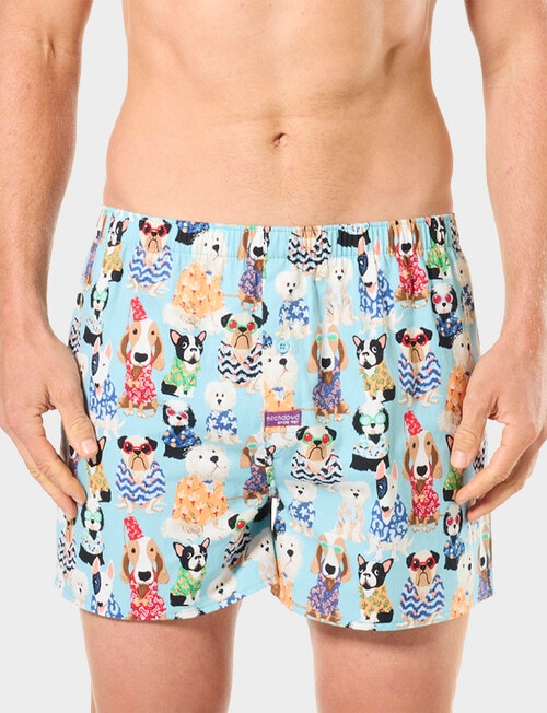 Mitch Dowd Doggie Shirt Cotton Boxer Short, Pale Blue product photo