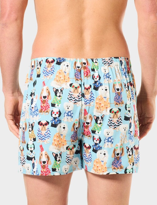 Mitch Dowd Doggie Shirt Cotton Boxer Short, Pale Blue product photo View 02 L