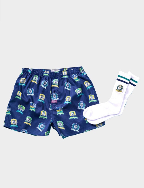 Mitch Dowd By Par Cotton Boxer & Crew Sock Gift Set, Navy & White product photo
