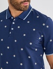 Gasoline Sunny Java Ditsy Polo Shirt, Navy product photo View 04 S