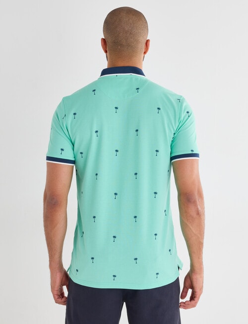 Gasoline Palm Java Ditsy Polo Shirt, Mint product photo View 02 L
