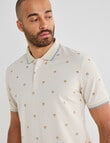 Gasoline Sunny Java Ditsy Polo Shirt, Beige product photo