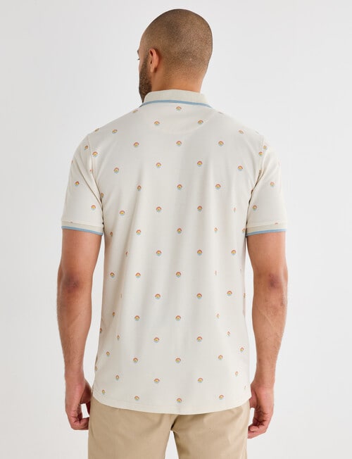 Gasoline Sunny Java Ditsy Polo Shirt, Beige product photo View 02 L