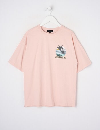 No Issue Capri Short Sleeve Box Tee, Pink product photo